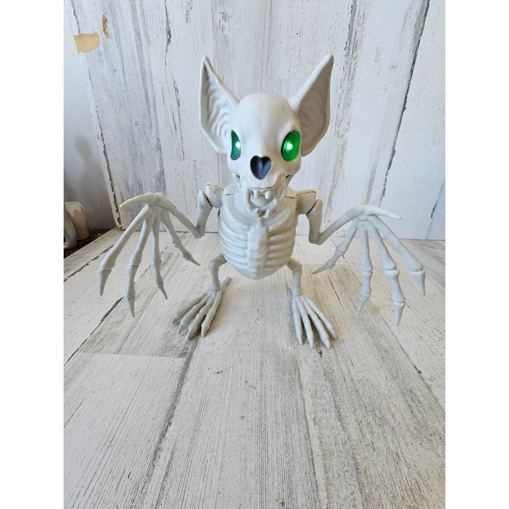Crazy Bones animated skeleton bat Halloween prop decor